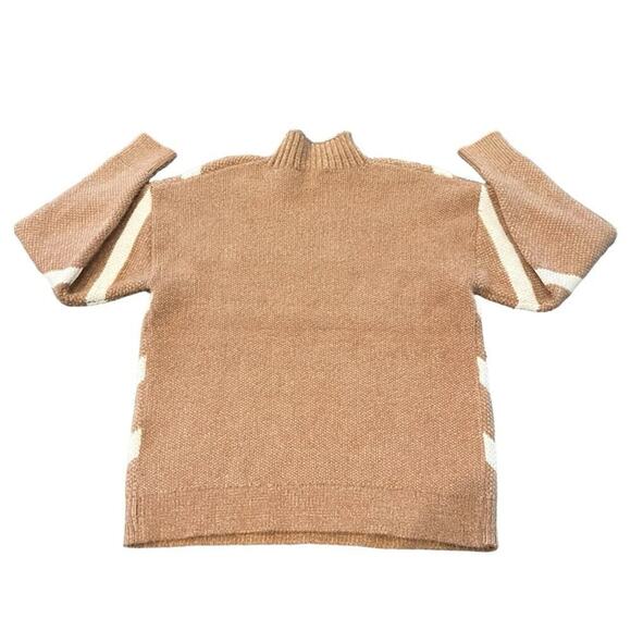 Alison Sheri High Neck Cotton Blend Sweater Medium Tight Knit Eyelash Pullover - Picture 2 of 9